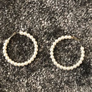 Pearls for Pups Co Faux Pearl Hoops